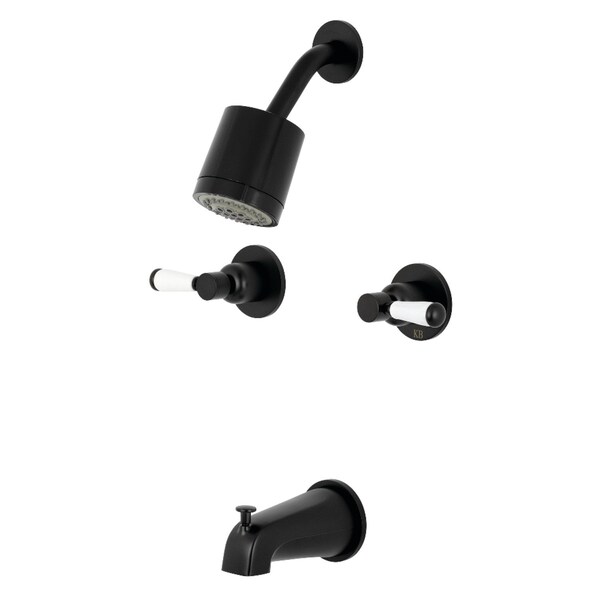 Tub and Shower Faucet, Matte Black, Wall Mount